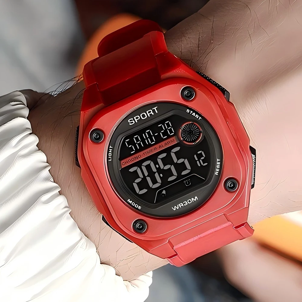 MAYZHISU Men's LED Digital Watch Man Sport Watches Male Electronic Wrist Watch Multifunction Military Sports Watches Clock