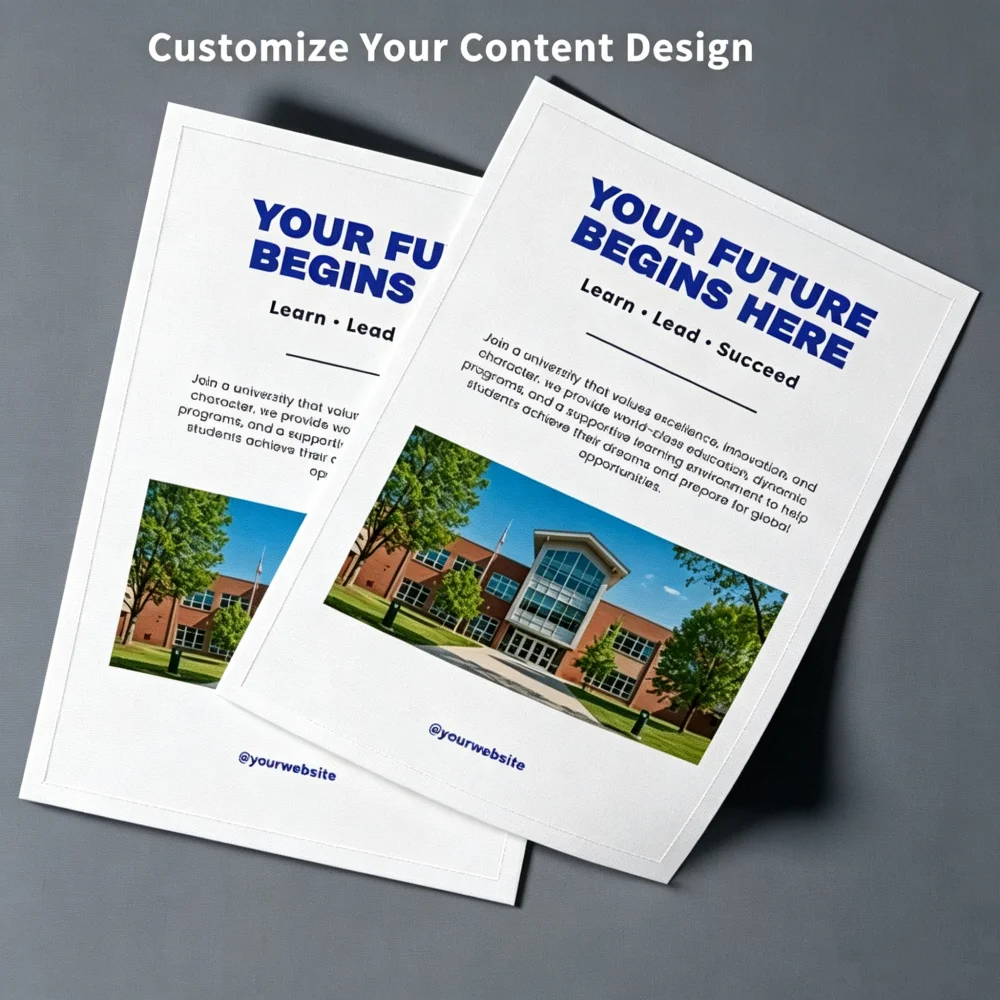 Custom Photo Single Sided Paper Flyer, Menu,Self-Defined Graphic Print, High Quality Full Color Prints Event Promotion Materials