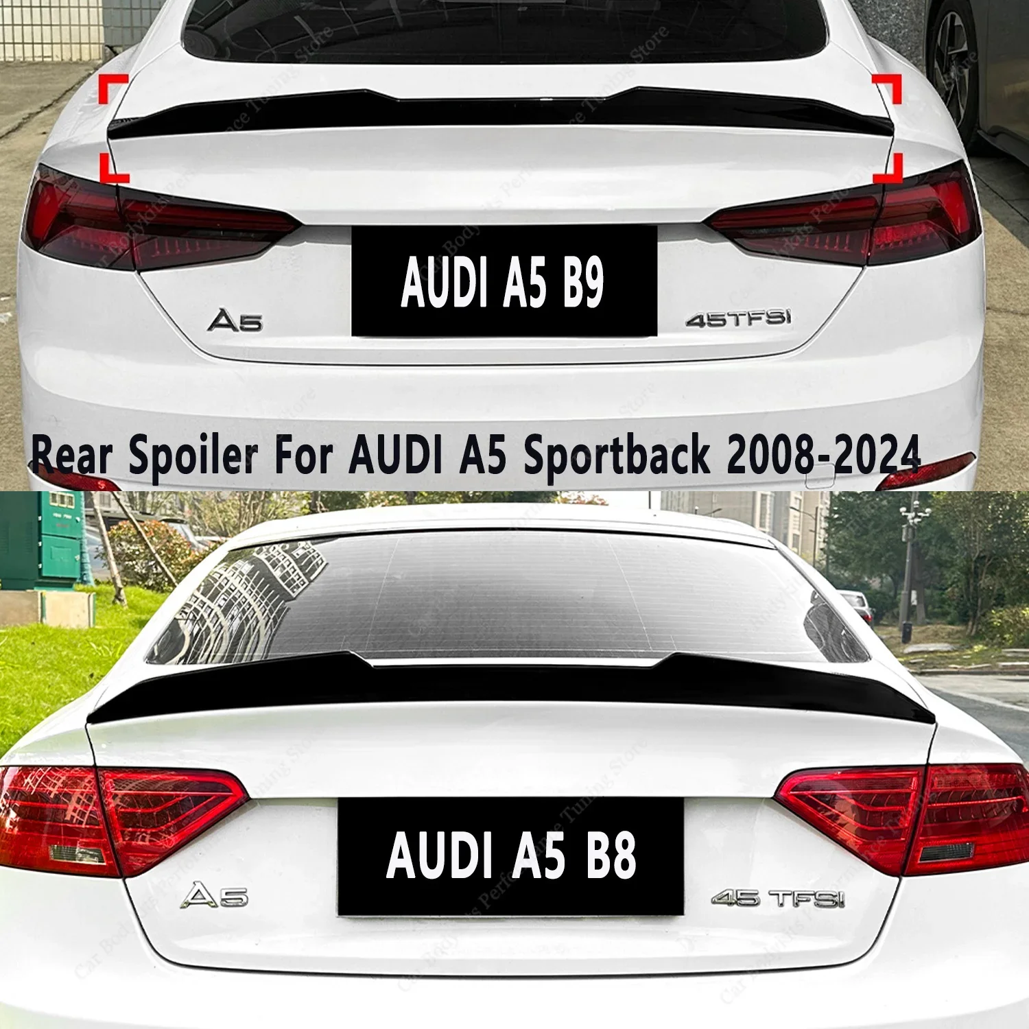 

Задний спойлер в стиле PSM для AUDI S5 A5 RS5 B8 B8.5 B9 B9.5 FSI TFSI TDI 4-DOOR Sportback Задние обвесы Хвост 2009-2024 Тюнинг