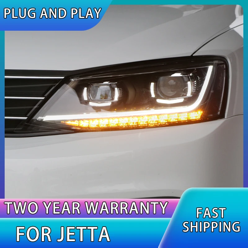 

Car Styling For VW Jetta MK6 Headlight 2011-2017 Sagitar Headlight Volkswagen LED DRL+ High Beam+Dynamic Turn Signal