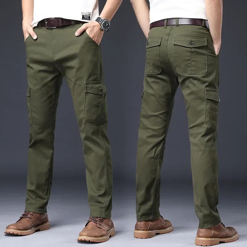 

2023 New Men‘s Cargo Pants Loose Army Tactical Pants Multi-pocket Casual Trousers Pantalon Homme Male Cotton Military Overalls