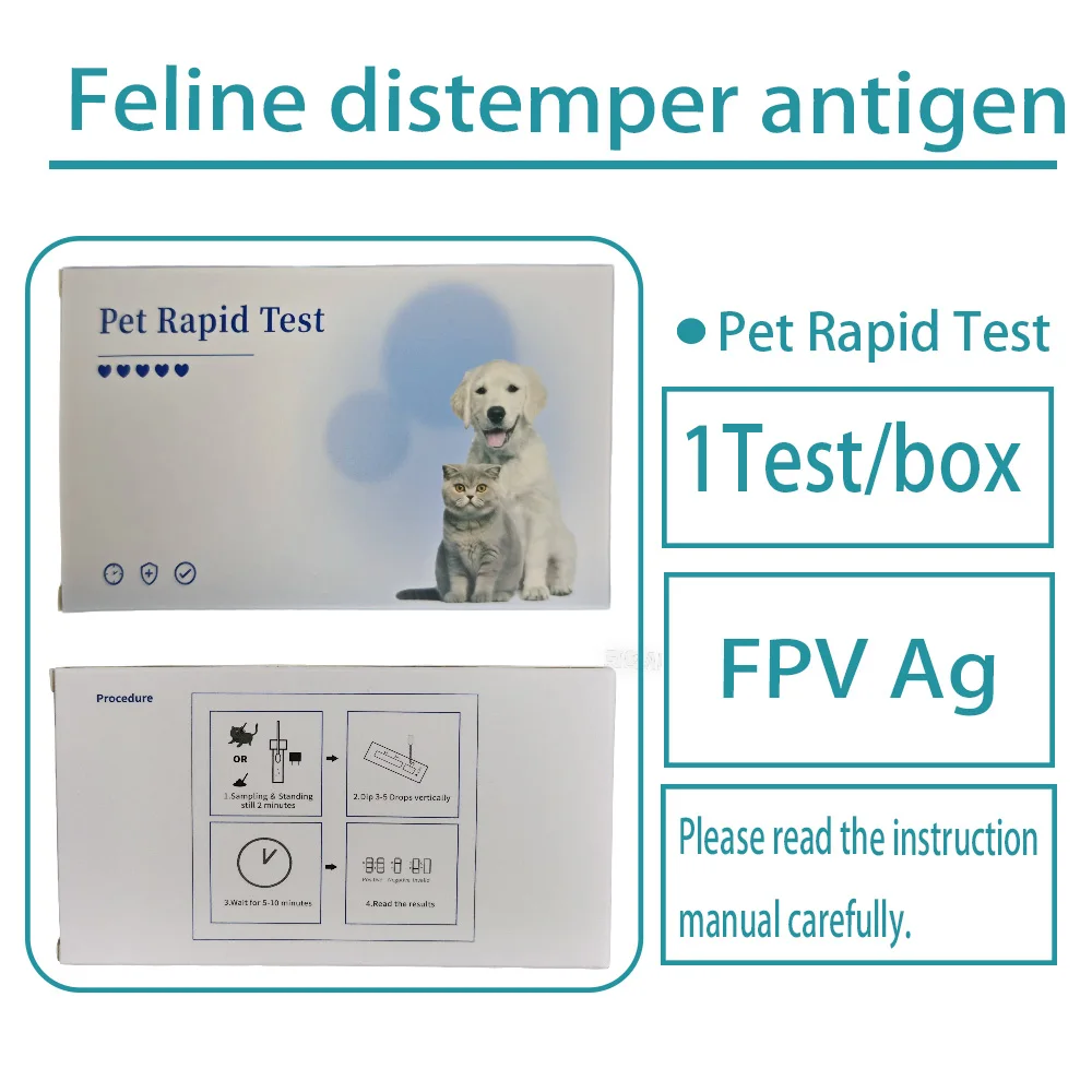 Pet Feline Distemper Antigen Ag Detection Kit Full Detection Kit FPV Ag 1test/box Pet Health Test