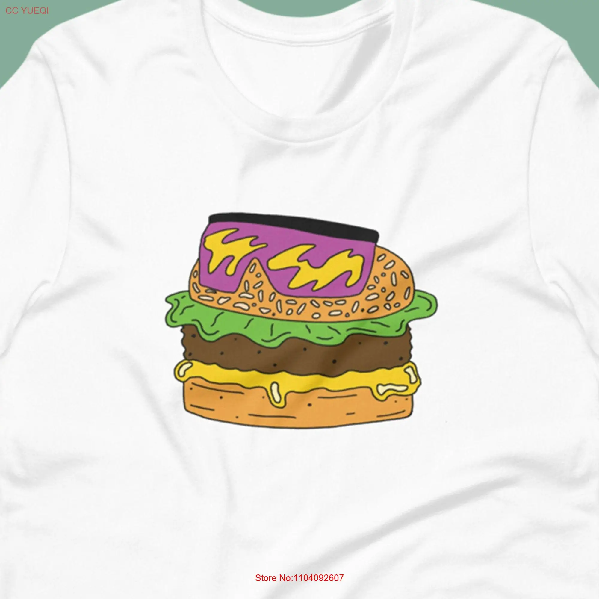 Rad Burger Cheeseburger T Shirt  long or short sleeves