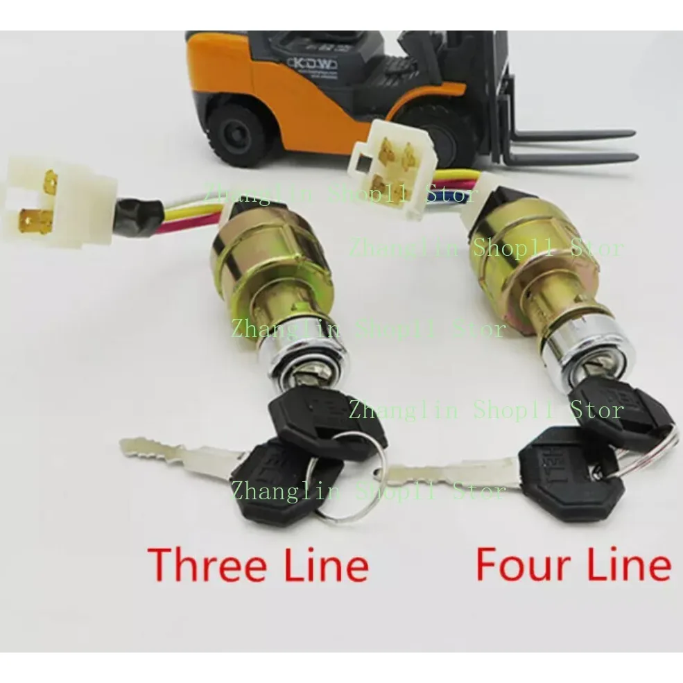 Forklift Ignition Key Switch 3-wire 4-wire Starter Switch Ignition Start Switch JK411 for Heli Long Gong 1-10T