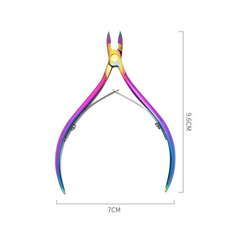 Pinzas para cutículas de uñas de colores, 1 piezas, tijeras de colores, alicates para eliminar la piel muerta, herramienta de Arte de uñas transparente para salón de belleza
