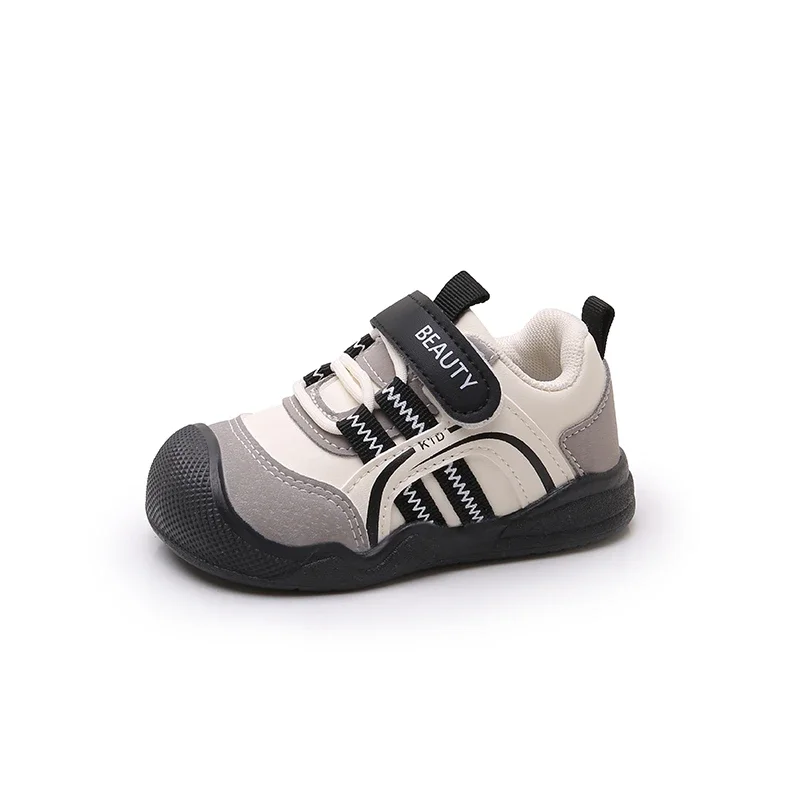 Toddler Anti-Collision First Walker Shoes, Boys Girls Breathable Casual Walking Sneakers, Dual Hook Loop Strap Spring Autumn