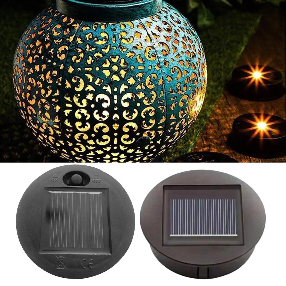 7/8CM Solar Lantern Replacement Top Solar Panel Light Base with 600mAh Battery for Outdoor Garden Lights