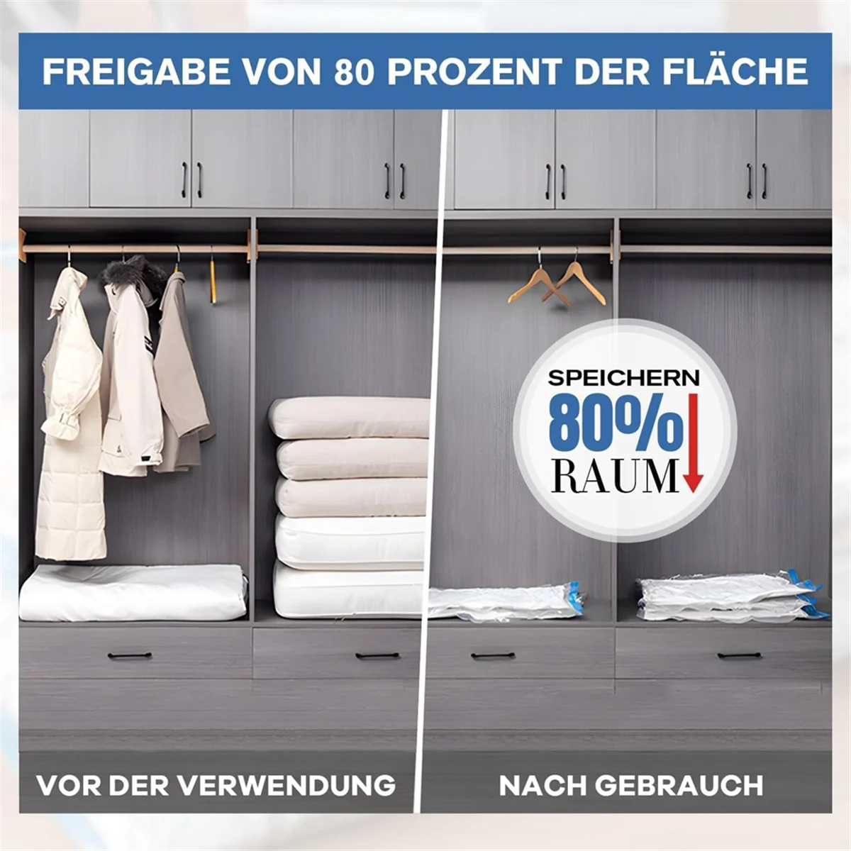 Sacos de vácuo para roupas - Pacote de 10 40 X 30 cm Sacos de armazenamento reutilizáveis Sacos de vácuo com vedação e sacos de viagem que economizam espaço HY