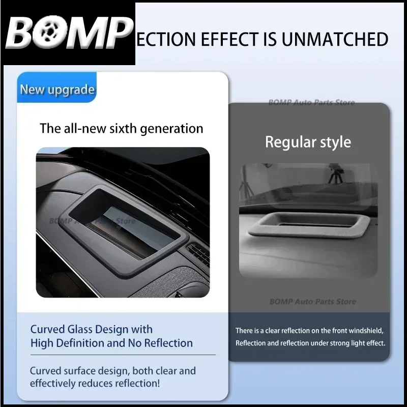 BOMP – housse de protection HUD pour voiture, pour ZEEKR 7X 2025 2024, affichage tête haute, couvercle anti-poussière, accessoire de Surface incurvée Non réfléchissante