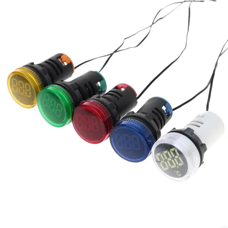 45be 22mm 50-380V温度計インジケーターライトLEDデジタルディスプレイ温度測定誘導-20-119℃