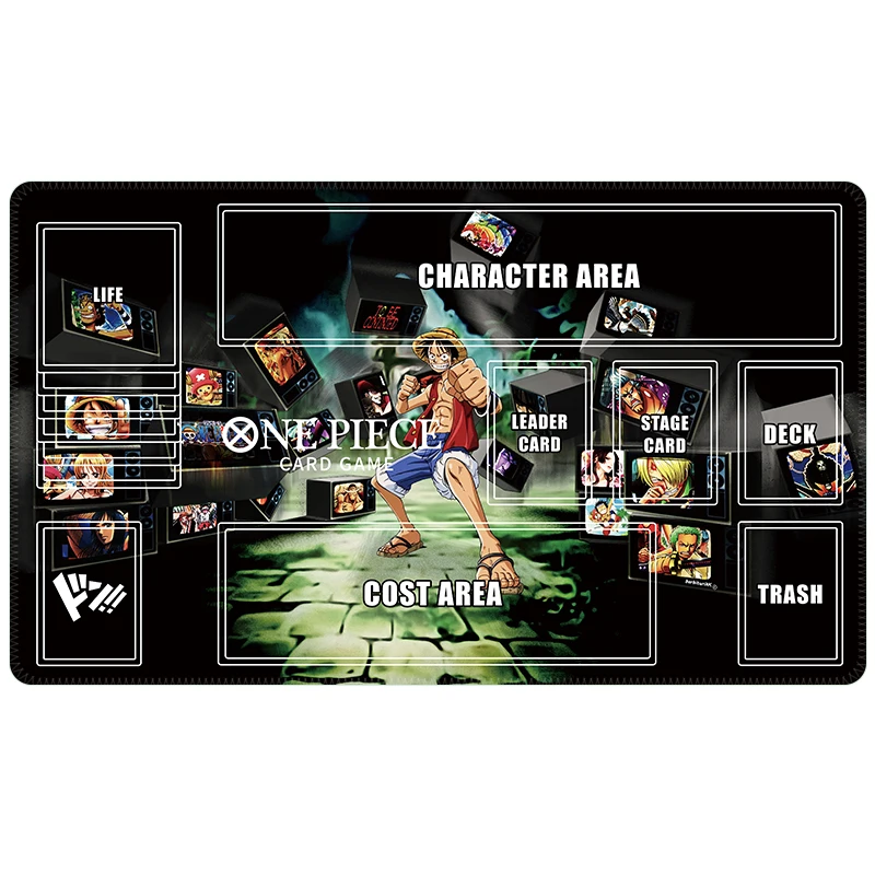 600X350X2Mm One Piece Luffy Burukku Card Battle Table Mat Opcg Protagonist Single Player Board Game Card Battle Mat Gift Toys