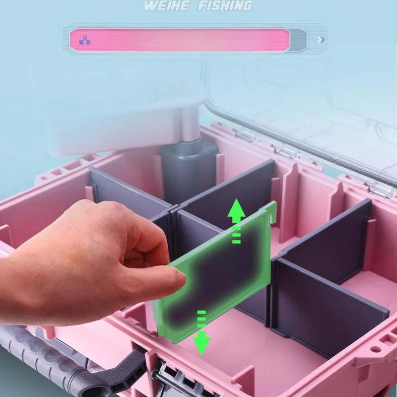 Factory Direct Fishing Tackle Box Waterproof PP Plastic Transparent Fishing Lure Tool Box With Removable Baffle