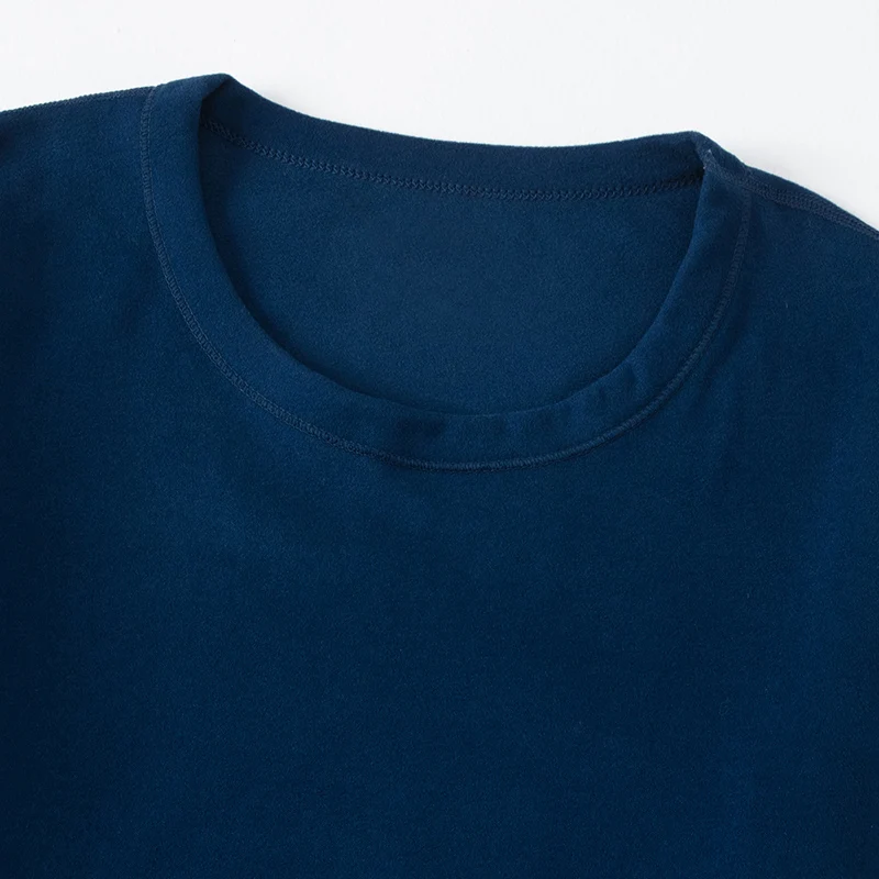 4/1 Stück Herbst und Winter Herren einfarbig Rundhals warme Basis Top Jugend mittleren Alters bequemes lässiges Langarm-T-Shirt – Detail 11