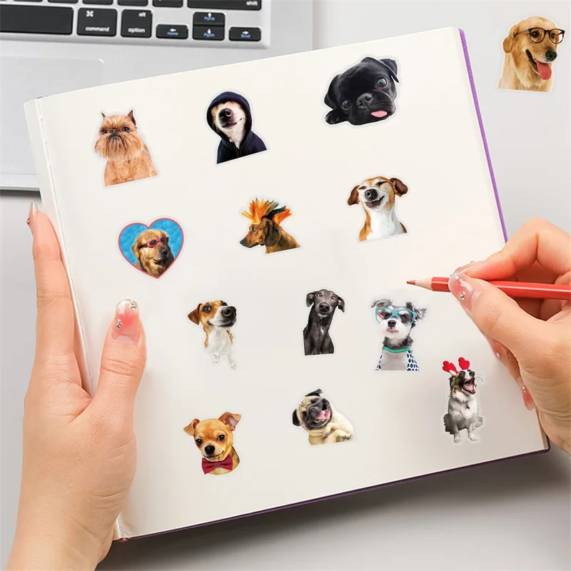50PCS Kawaii Small Dog PET Sticker Aesthetic Hand Accounting Transparent DIY Children's Decoration Scrapbooking Supplies