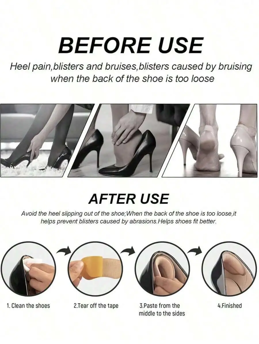

8 шт. противоскользящие вкладыши для пяток, самоклеящиеся подушечки для обуви для женщин и мужчин, предотвращают скольжение и мозоли, обеспечивают комфортную посадку