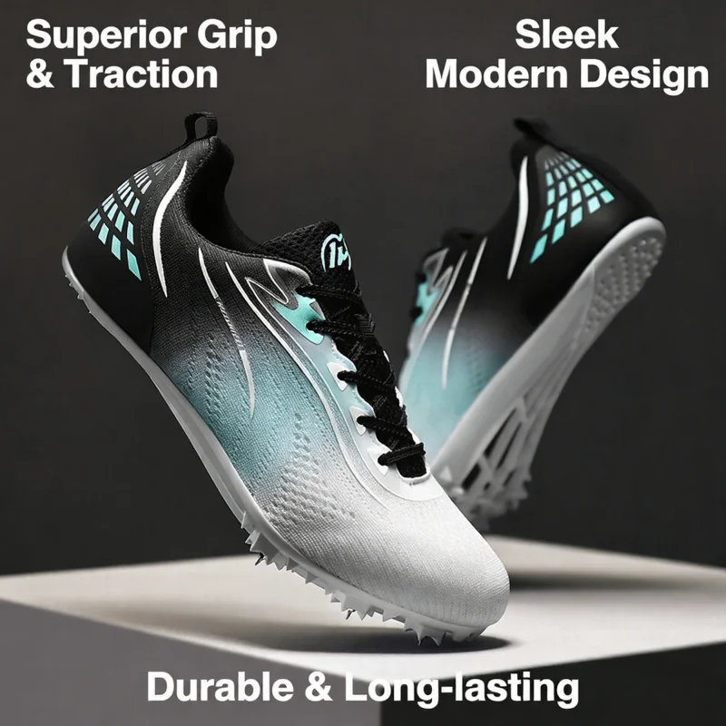 

Running Sprint Shoes Lightweight Training Athletic Sport Long Jump Track and Field Spikes Youth Match Shoes Lace-up Sneakers