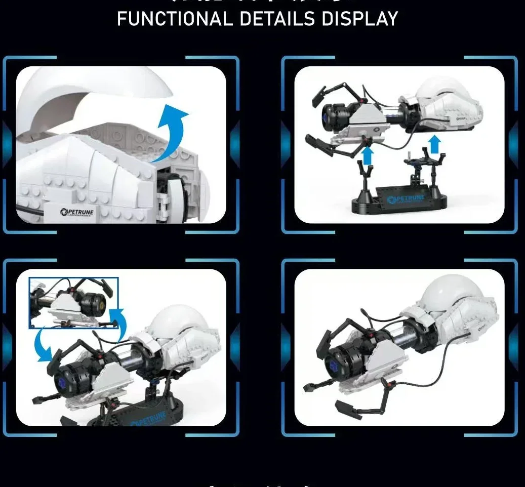 Gorąca Gra Technologia Przyszłości Zaawansowana Technologia Portalowy Pistolet Klocki Konstrukcyjne Podróż w Czas Pistolet Transferowy Model DIY Portal Nauka Zabawki do Składania