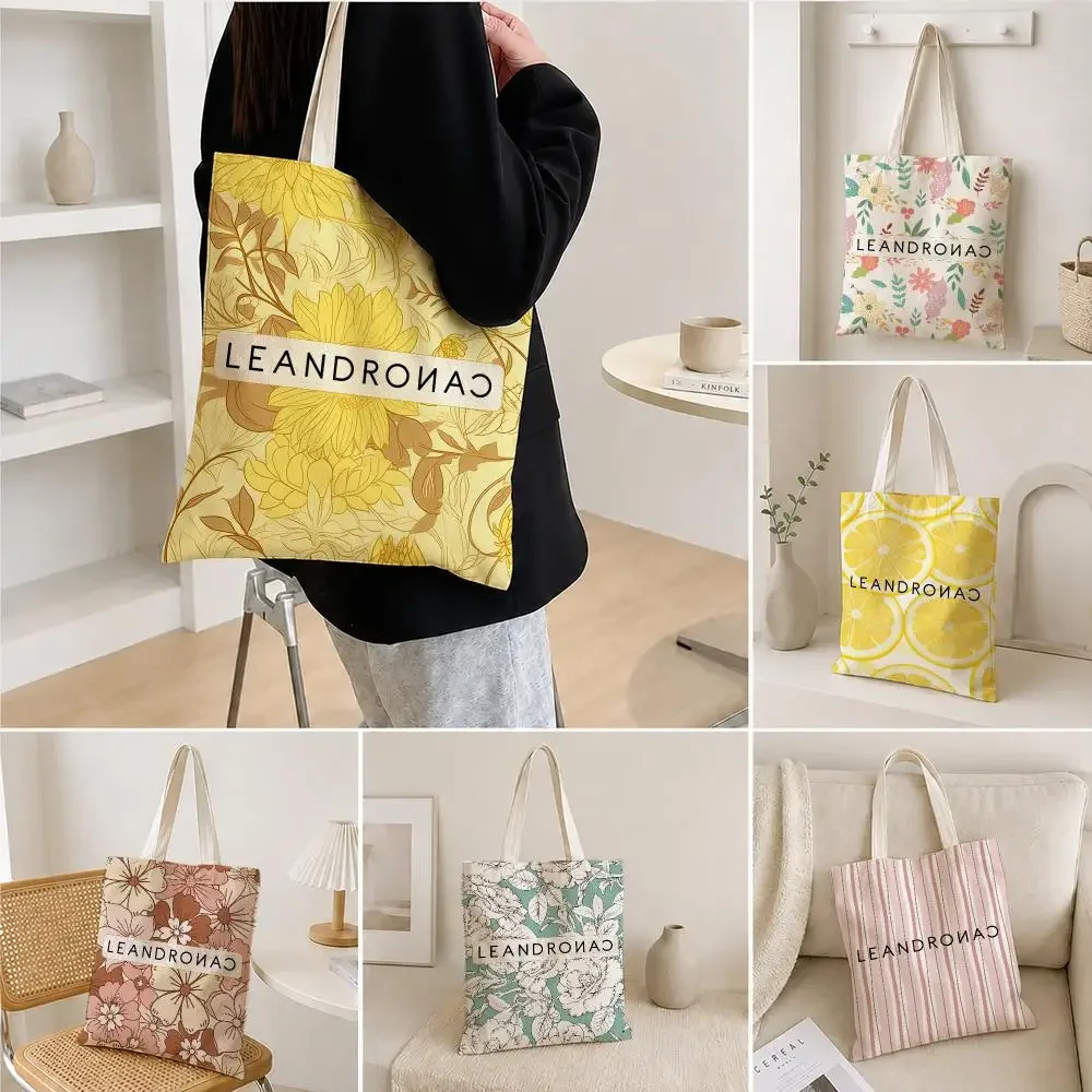 Trendy Designer Print Canvas Tote Bag fashion Leandro Cano Storage Bags Shoulder Bag Outfit Accessory Shopping Handbag