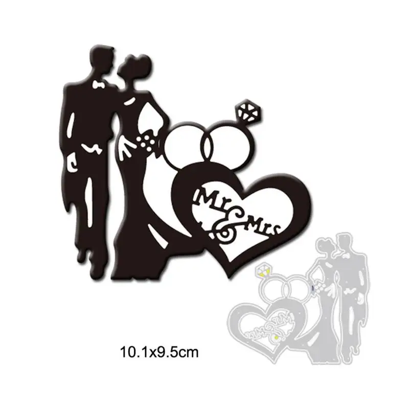 Metal Cutting Dies Wedding Bride And Groom Die Cuts Scrapbooking Cutting Dies Love Die Cuts For Card Making Decoration Embossing