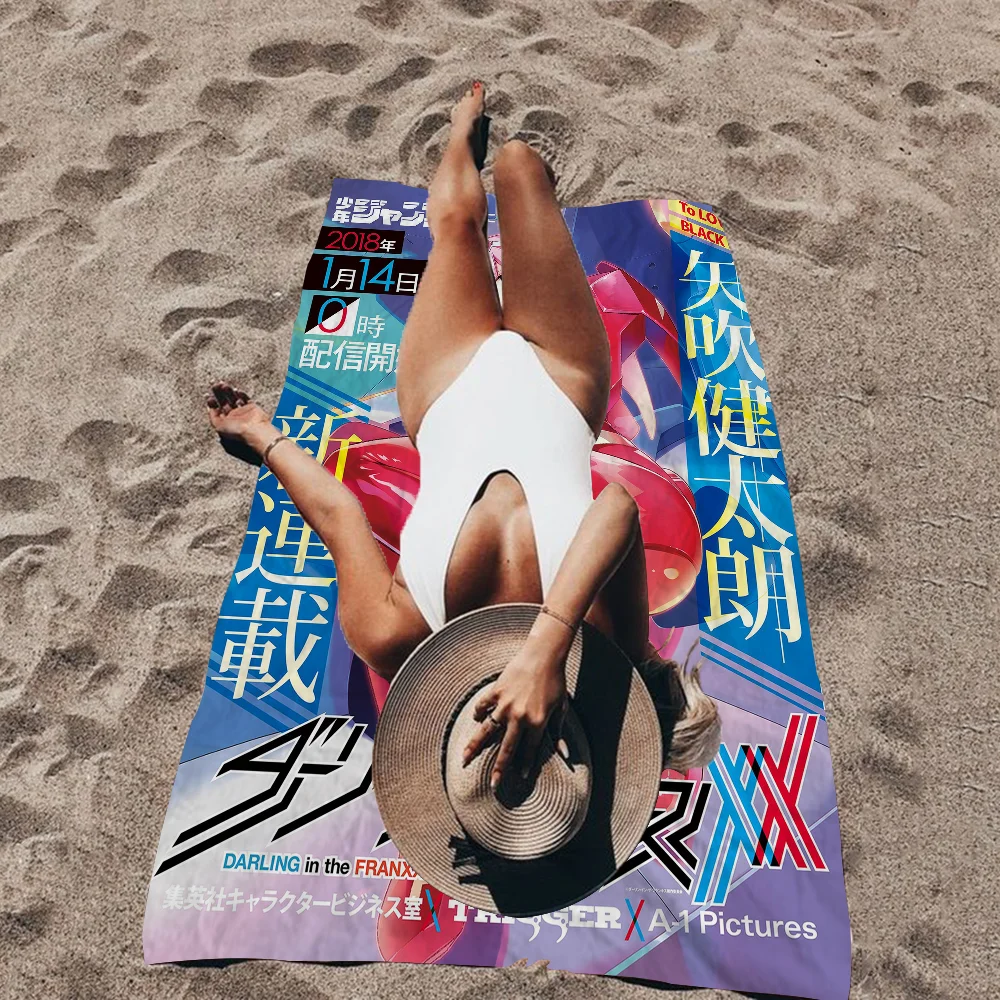 

Anime DARLING In The FRANXX Microfiber Printed Beach Towel Mountain Climbing Yoga Beach Swimming Running Absorbent Soft Towel