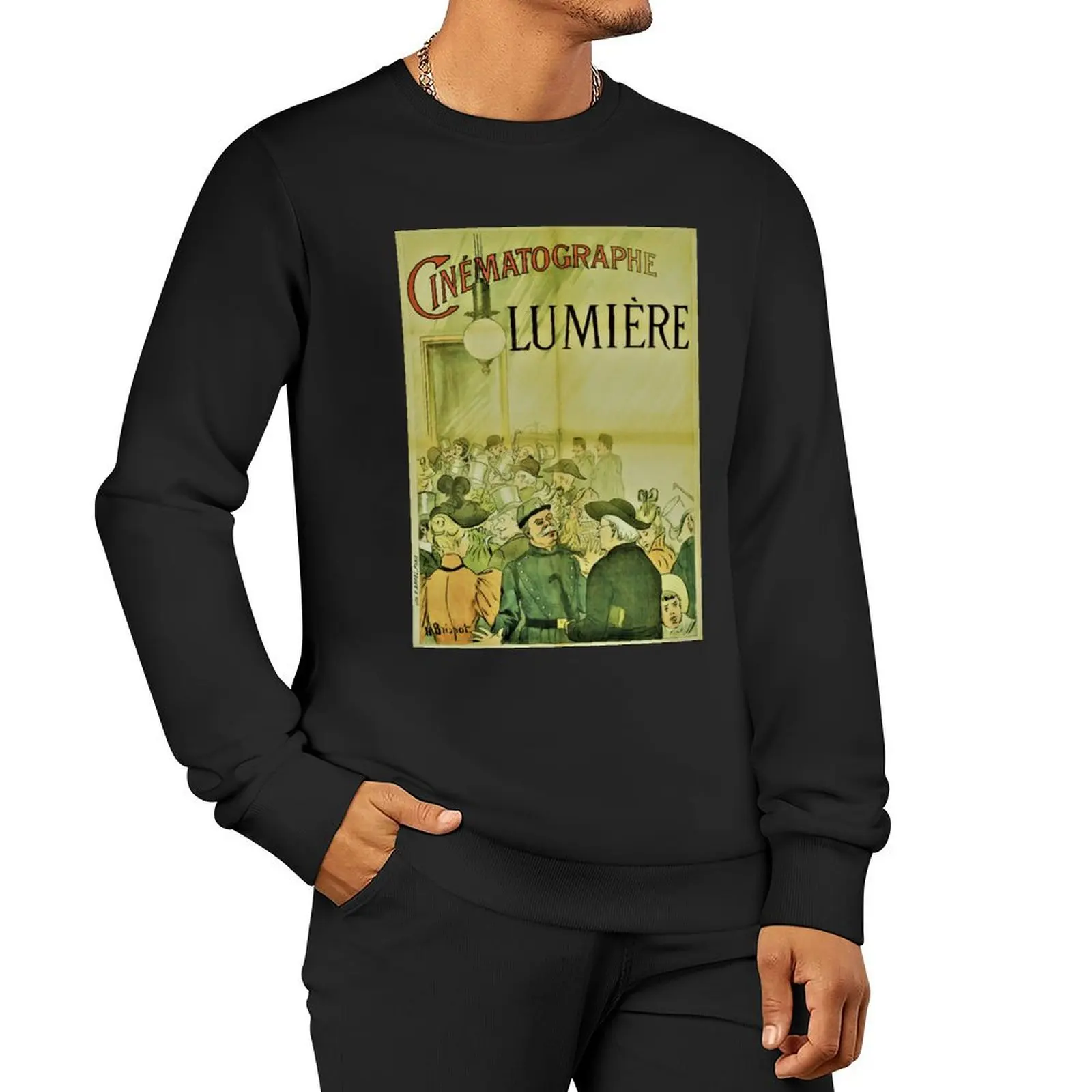 Lumière Brothers Cinematographer poster, 1896 Pullover Hoodie men's sweat-shirt set anime clothes men's sweatshirts