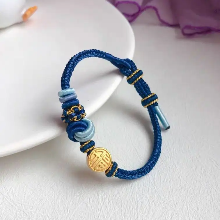 Original New Dimple Knot Woven Hand Strap All-Match Beads Threading Couple Good-looking Sweet Accessory