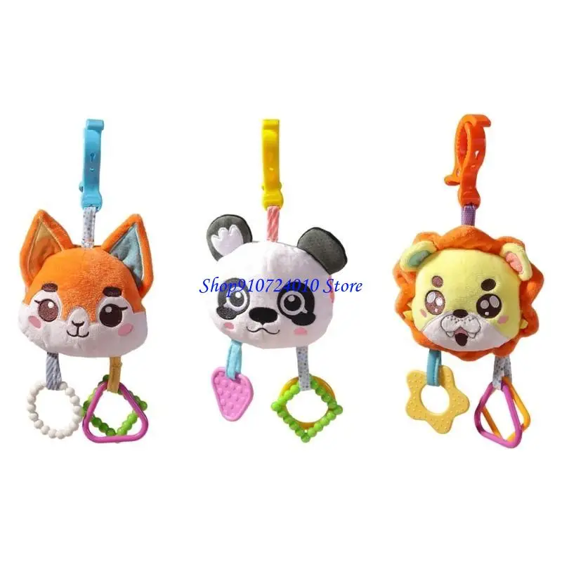 77HD Morbido peluche sonaglio culla giocattolo mobile per neonati Ciondolo per sviluppo visivo e sensoriale con gancio per il