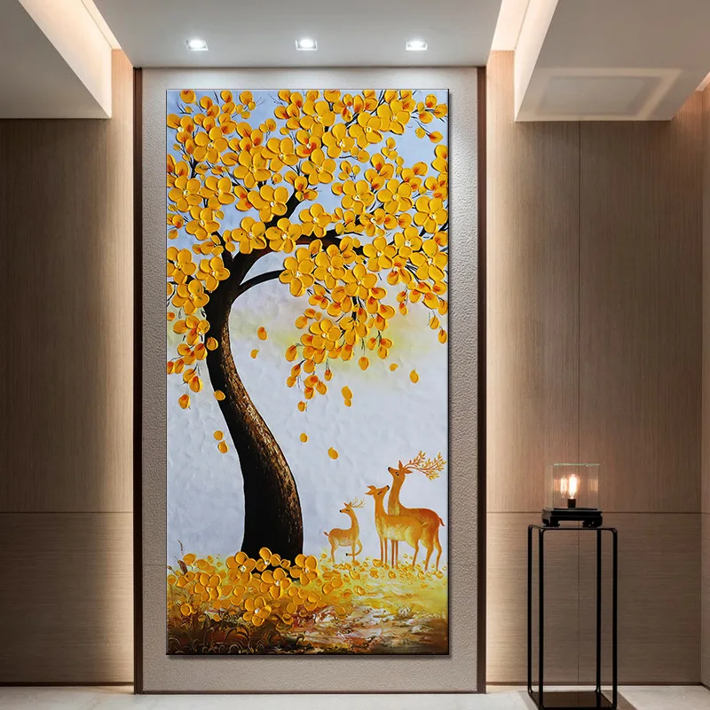 

Pure Hand-Painted Decorative Thick Muscle Bottom Oil Painting Hotel Home Bedside Decoration Art Living Room Corridor Decor