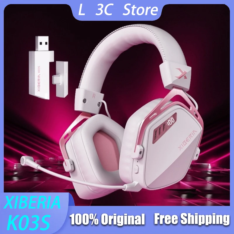 

XIBERIA K03S Gaming Headphones Wireless Four Mode Smart Display Headset with Mic Bluetooth 2.4G Esports Earphones Custom Headset