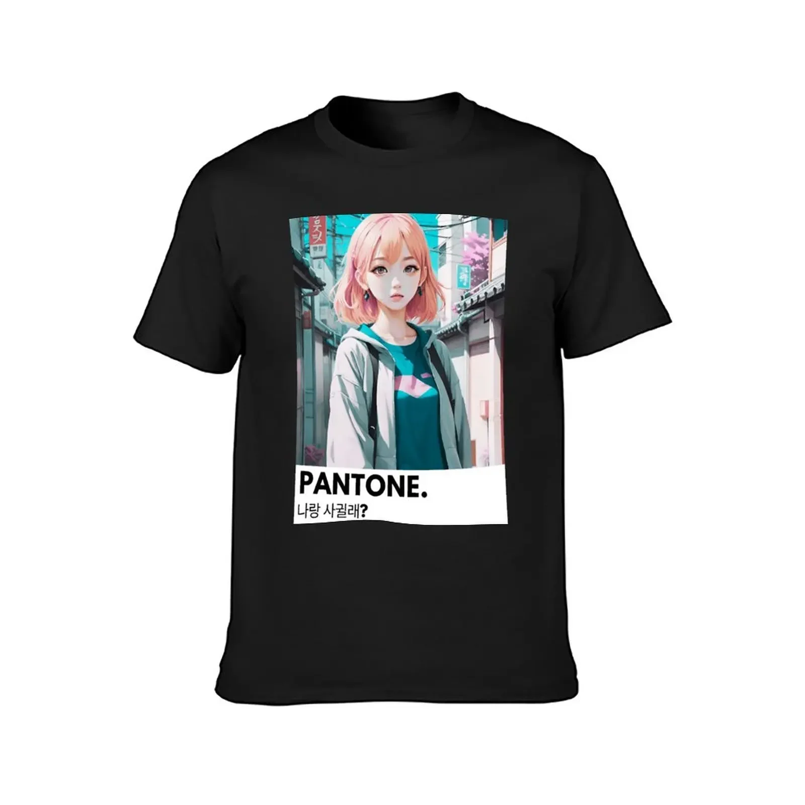 Pantone Aesthetic Anime girl T-Shirt heavyweights blanks boys whites fitted t shirts for men