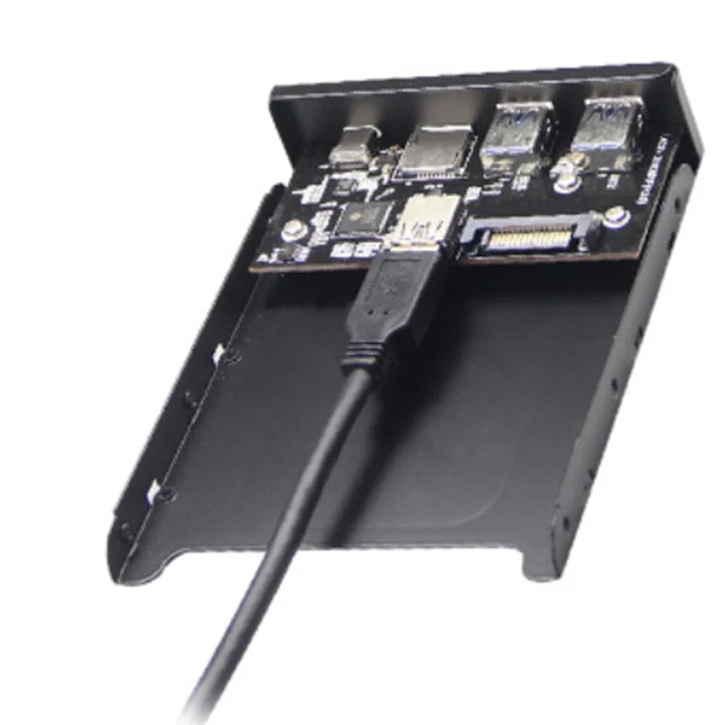 

Internal Card Reader USB 3.0 Micro SD/TF Flash 3.5 USB-C Type-C Front Panel Dual USB 3.0 Port Floppy Hub For 3.5" Open