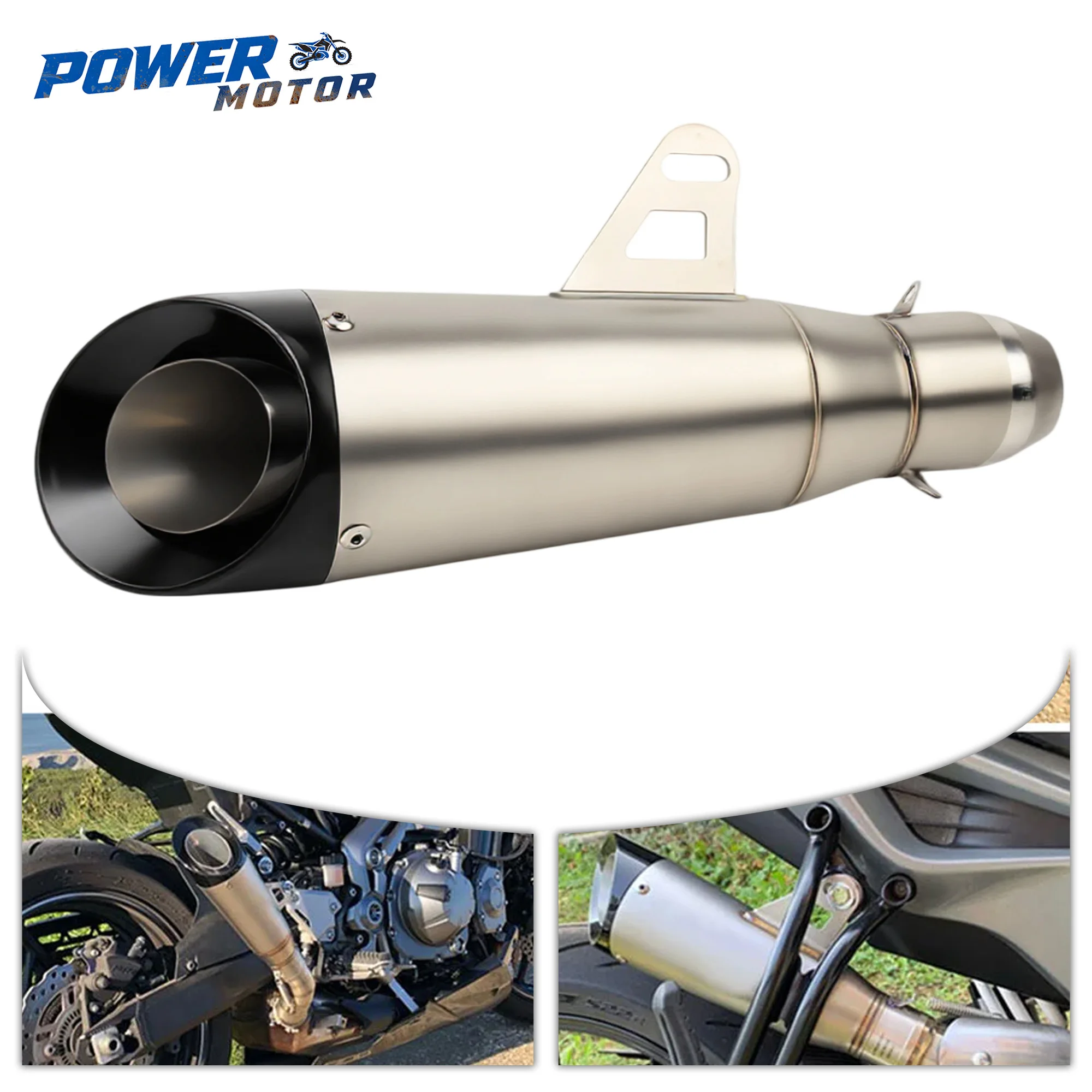 Universal Motorcycle SC Exhaust Muffler with DB Killer 51mm For Honda YZF R6 R3 R25 MT07 MT09 Z900 Dirt Bike Retrofit Parts