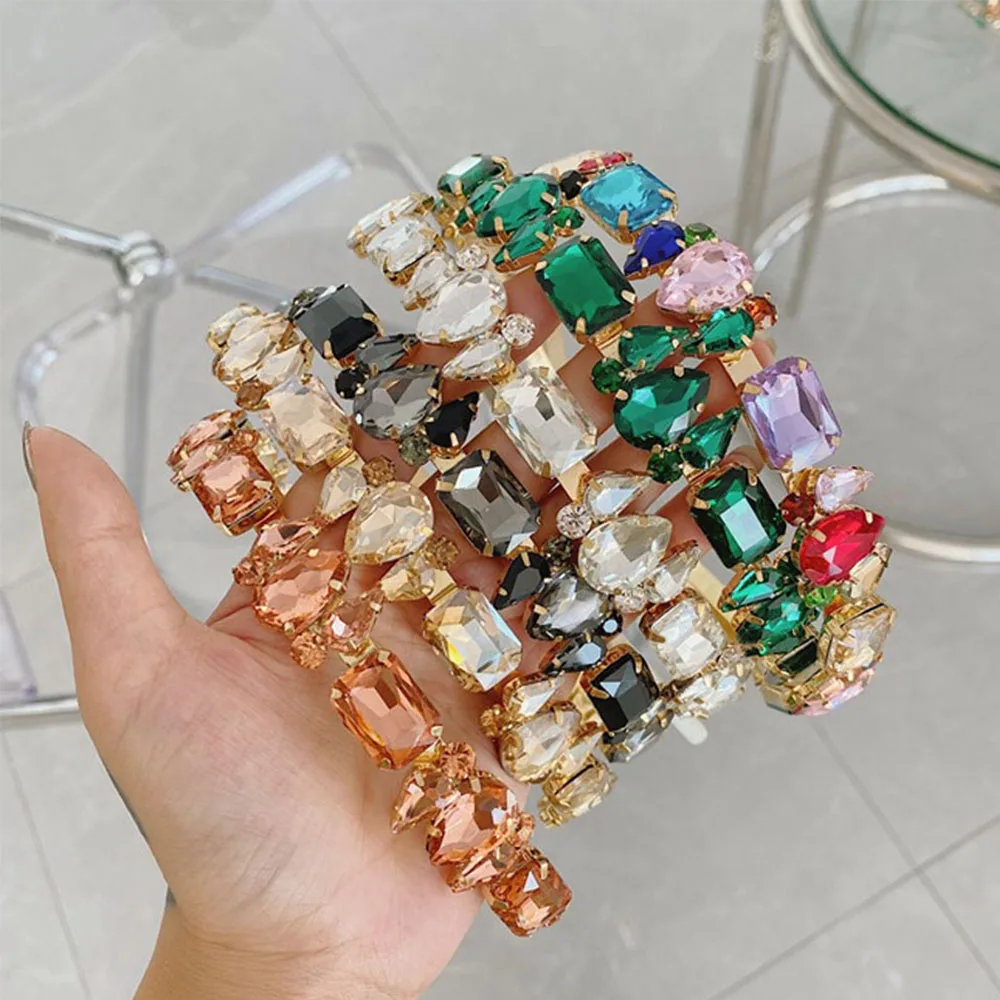 

Pressure Versatile Full Rhinestone Luxury Thin Side Hair Accessories Crystal Hairband Rhinestone Headbands Headwear