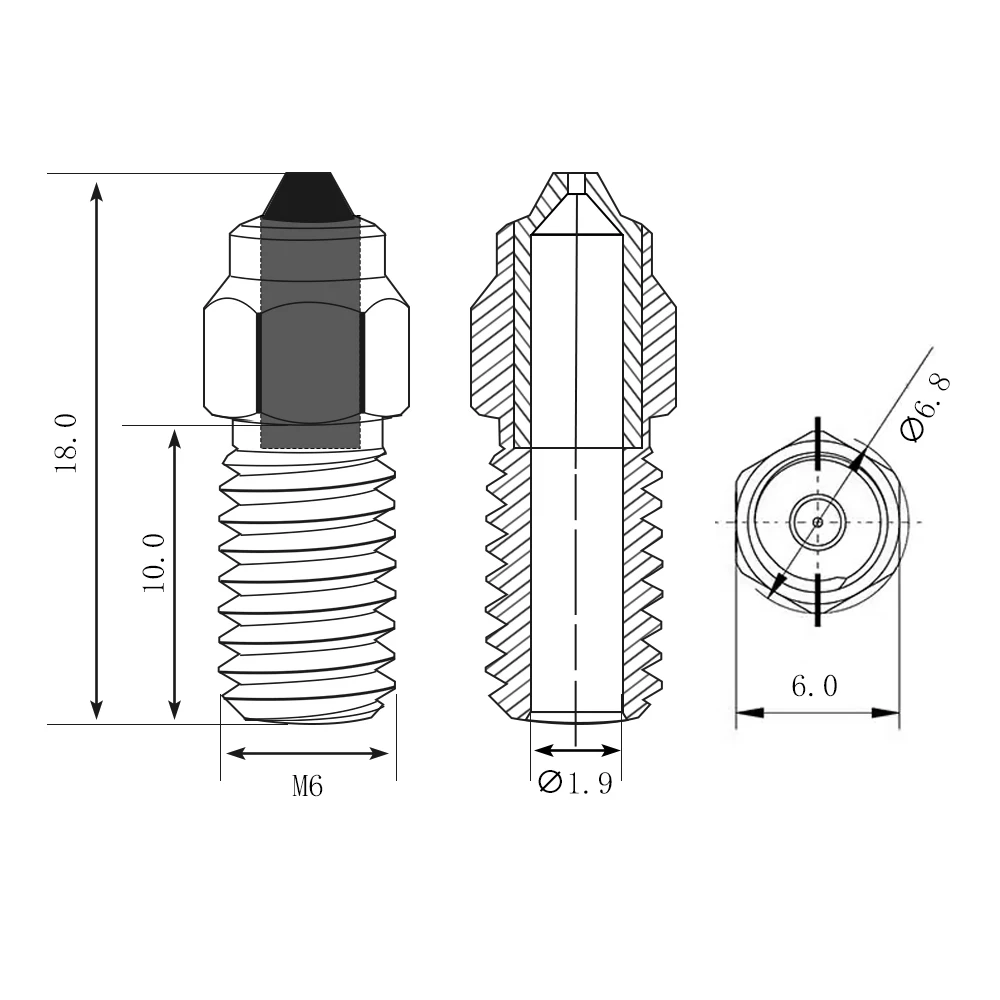 New upgrade Nozzzle For ELEGOO Neptune 4 Pro /For Neptune4 Bimetal Chromium Zirconium Copper Body + Hardened Steel Inset Nozzles