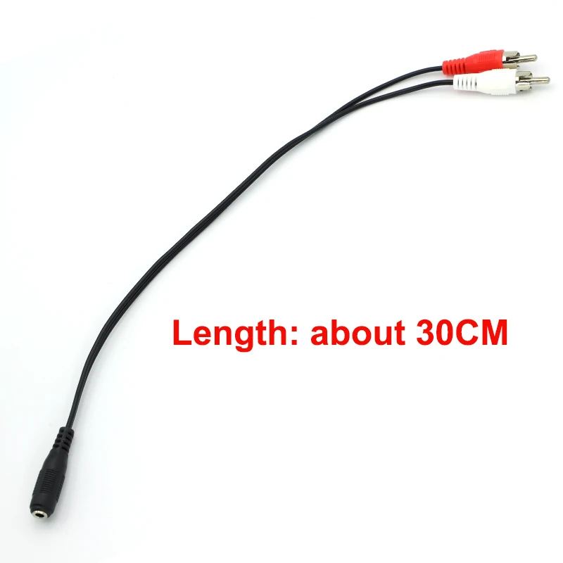 3.5 Audio Aux Socket Connector to Headphone Music Wire 3.5mm RCA Female Jack Stereo Cable Y Plug 2 Male Adapter 0.3M