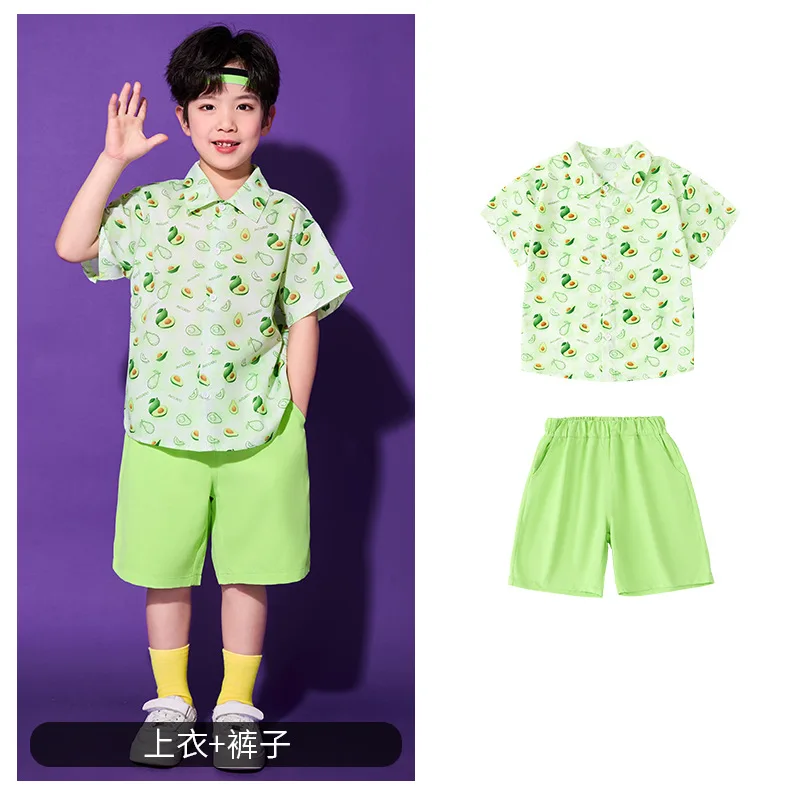 Summer Child sport cool stage street dance pants suit Girl Costume for Boy breakdance student acting attire shirt  perform