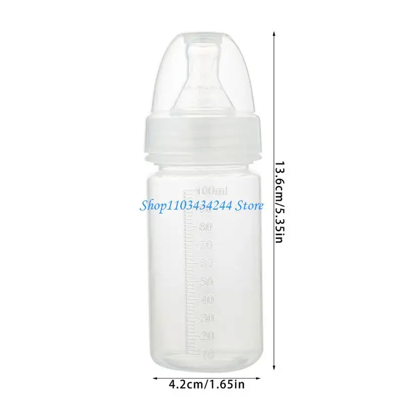 زجاجة صحية للرضع سعة 100 مل للأطفال المبتسرين، تتضمن غطاء مقاوم للتسرب والغبار