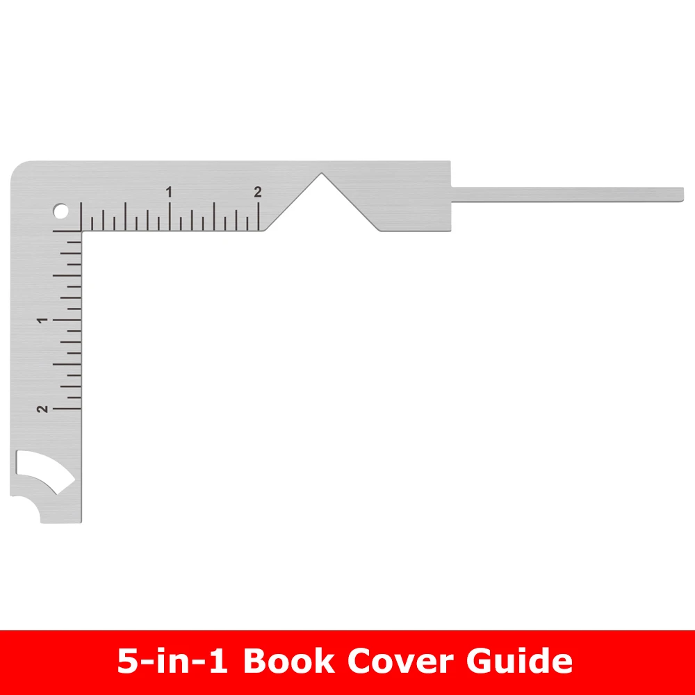 Multifunction 5-in-1 Book Cover Guide to Create Chipboard Scratch Book Covers Stainless Steel Metal Bookbinding Cover Tool