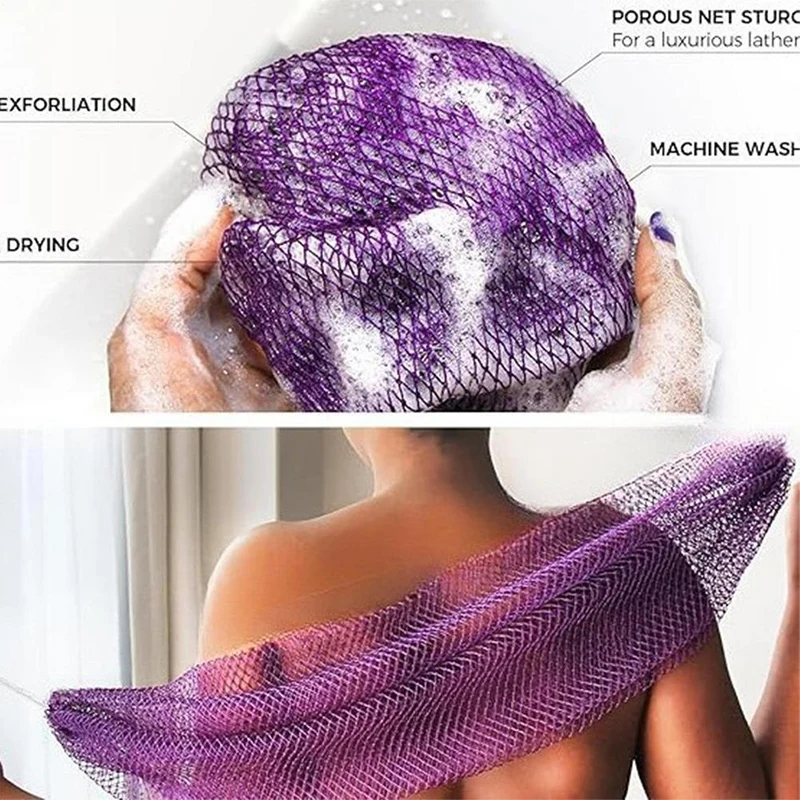 African Net Sponges Authentic Exfoliating Bath Sponge Scrub Deep Cleaning For Smoothing Arm Foot Back Neck Leg Body Skin view 4