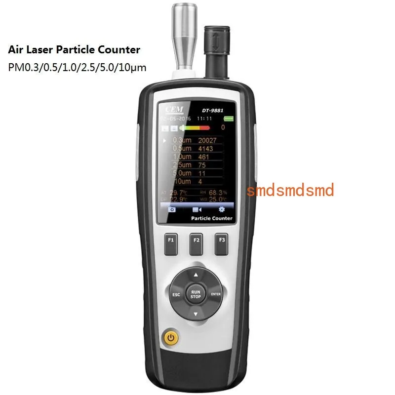 

DT-9881 Handheld Cleanroom Particle Counter HCHO CO (PM 0.3,0.5,1.0,2.5,5.0,10μm) Air quality Detector with Camera