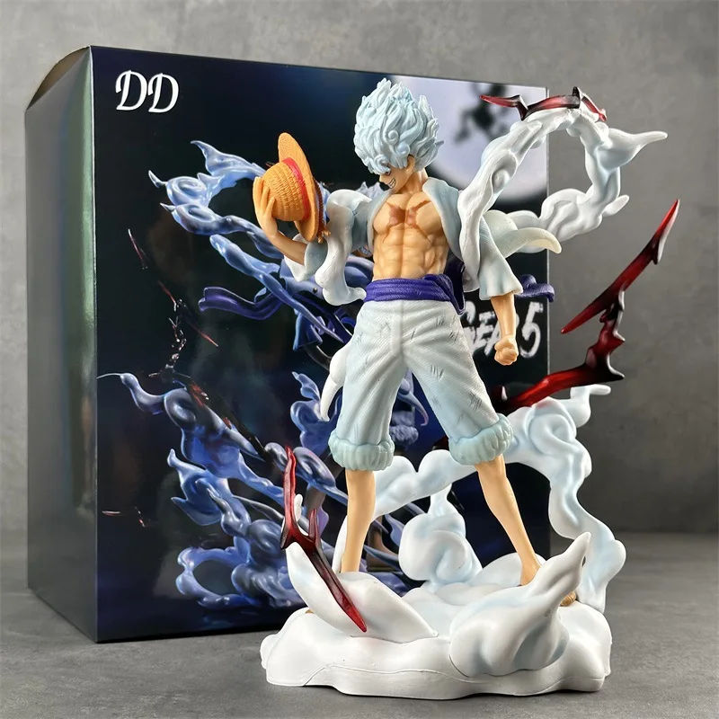 Bandai figura de uma peça minha postura de pé nika luffy cena de batalha gk estátua anime estatueta modelo sala ornamento de mesa