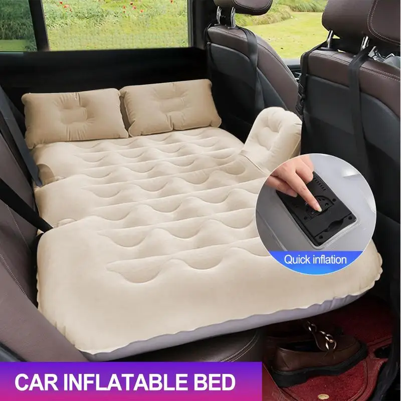 Auto Inflatable Bed Back Seat Car Bed Portable Car Inflatable Sleeping Mattress With Air Pump Traveling Vehicle Supplies 