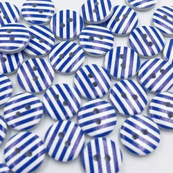 30/50/100 Pcs Blue Stripe Resin Buttons Handwork Gift Sewing Scrapbooking Decorative Home Decor Card Making DIY WB862