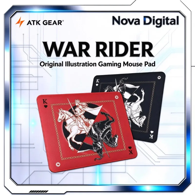 ATK War Rider Gaming Mouse Pad Original Illustration Non Slip Rubber Base For PC Gaming Daily Home Office Study Work Use