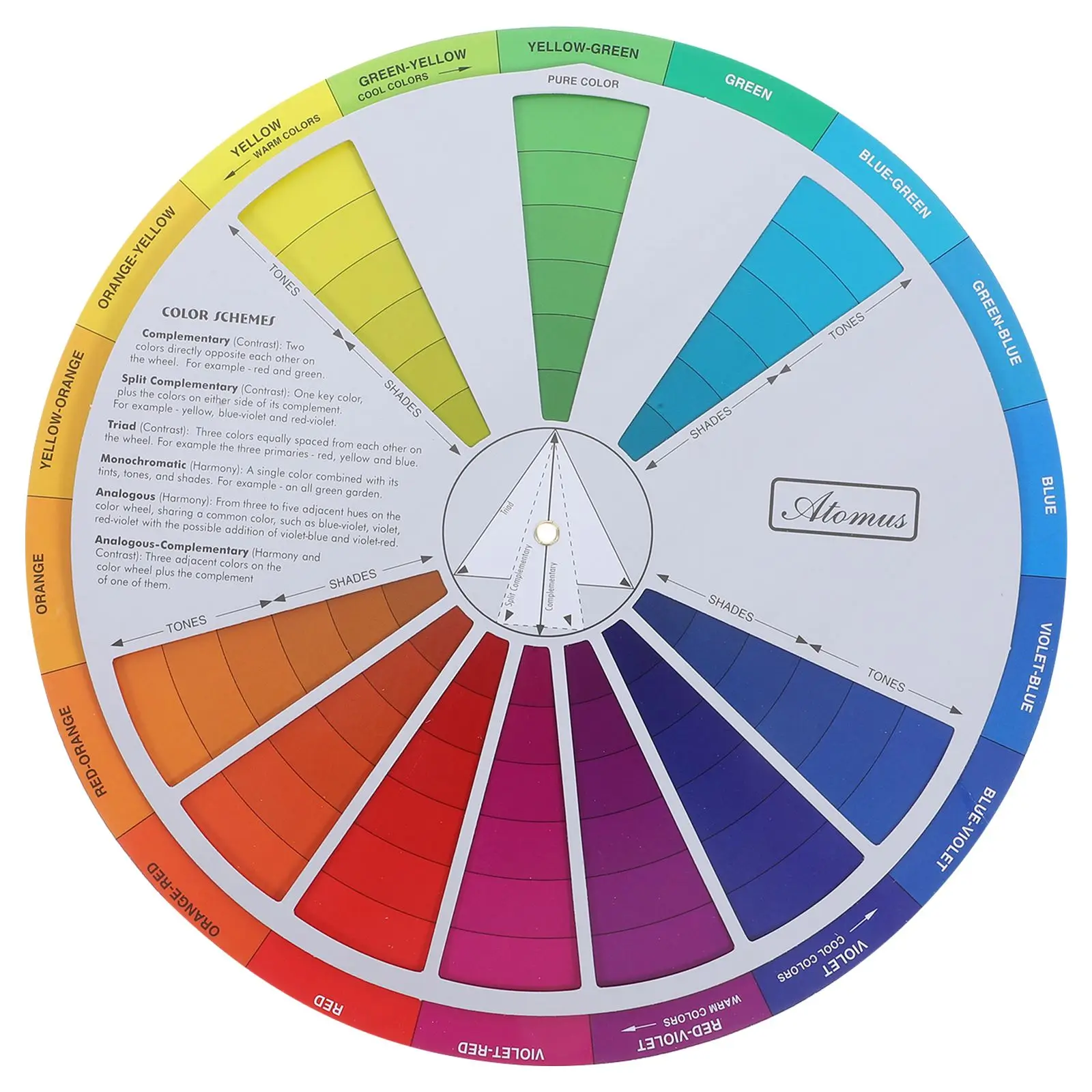 Color Paper Card Tattoo Color Wheel Mixing Pigments Mix Guide Central Circle Rotate Tattoo Accessories Makeup Supplies