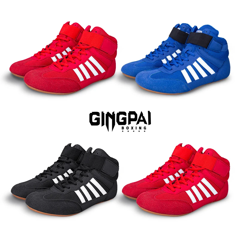 Botas de lucha antideslizantes profesionales para hombre y mujer, zapatos de boxeo de 5 colores, zapatillas deportivas transpirables para parejas