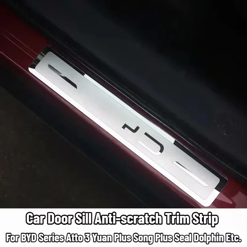 For BYD Atto 3 EV Car Door Sill Stainless Metal Protection for BYD Atto 3 Yuan Plus Song Plus Han Tang Qing Dmi Seal Dolphin