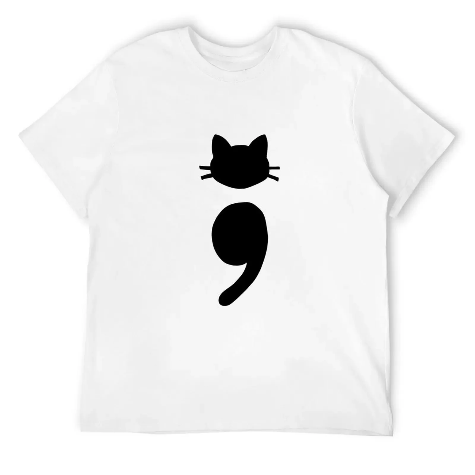 Semicolon with a cat element important cause giving attention to suicide and mental health T-Shirt