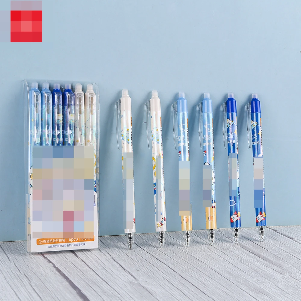 12 universe team Press thermal erasable pen wholesale blue cartoon ST Primary School student Erasable Gel Pen Glass fountain pen