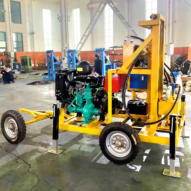 Impianto di perforazione per pozzi d'acqua personalizzato con una profondità di 260 metri e un impianto di perforazione idraulico per pozzi d'acqua a quattro ruote diesel da 60 CV